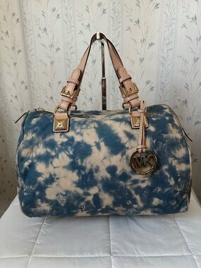 Michael Kors Blue Tie-Dye Satchel